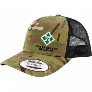 Baseball Caps Army 4th Infantry Division Full Color Trucker Hat - Green Multicam - C518RN3U7XU $43.79