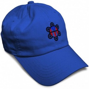 Baseball Caps Custom Soft Baseball Cap Puerto Rico Flag Sol Taino B Embroidery Cotton - Royal Blue - CZ18AAK50Q7 $31.70