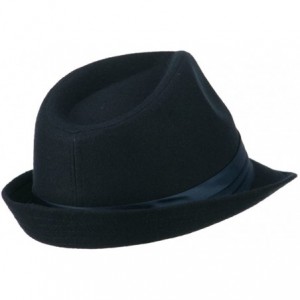 Fedoras Fedora with Pleated Satin Band - Navy - CF11PN6Q0FH $54.57