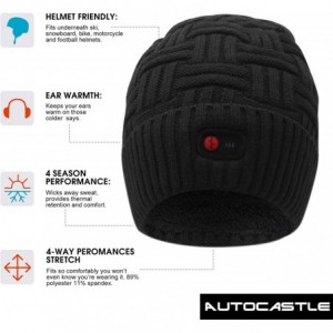 Skullies & Beanies Men Women Rechargeable Electric Warm Heated Hat Winter Battery Heat Skull Beanie - Thick-strips-black - CW...
