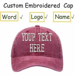 Baseball Caps Custom Embroidered Cowboy Hat Personalized Adjustable Cowboy Cap Add Your Text - Retro Wine - C118H96W00Q $36.97