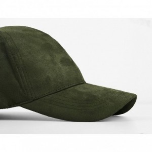 Baseball Caps Unisex Faux Suede Baseball Cap Adjustable Plain Dad Hat for Women Men - Dark Green - C512EL62599 $20.01