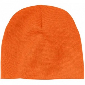 Skullies & Beanies Port & Company Men's Beanie Cap - Neon Orange - CQ11QDS12E3 $17.06