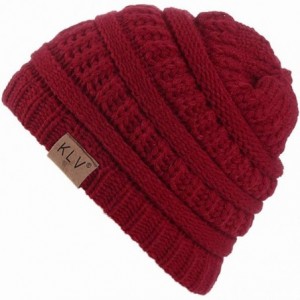 Newsboy Caps Unisex Classic Knit Beanie Women Men Winter Leopard Hat Adult Soft & Cozy Cute Beanies Cap - Wine Red B - CF192R...