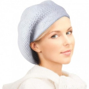 Berets Knit Berets for Women Winter Chic Skull Caps Slouchy Beanie Hat - Gray - CW18Y8DMC02 $19.23