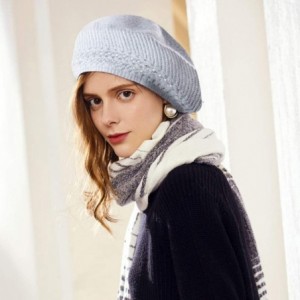 Berets Knit Berets for Women Winter Chic Skull Caps Slouchy Beanie Hat - Gray - CW18Y8DMC02 $19.70