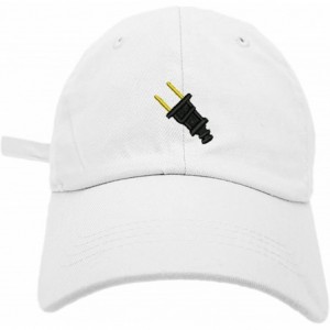 Baseball Caps Plug Image Style Dad Hat Washed Cotton Polo Baseball Cap - White - C11880H5HME $37.45