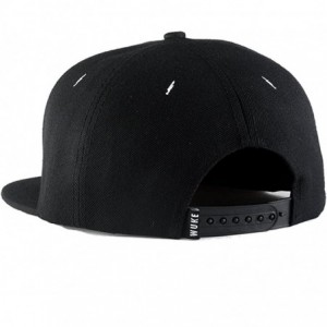Baseball Caps Unisex Flat Bill Hip Hop Hat Snapback Baseball Cap - Black/Red 026 - C412LUW52M9 $20.26