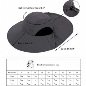 Sun Hats Men/Womens Foldable Flap Cover UPF 50+ UV Protective Wide Brim Bucket Sun Hat - Unisex_dark Grey - C4192EQO0CD $30.48