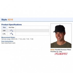 Baseball Caps Premium Flatbill Cap - Fitted 6210 - White - CP12DE228CP $31.56