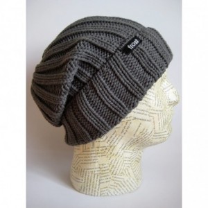 Skullies & Beanies Fall Winter Unisex Slouchy Rolled Cuff Hat Beanie - Charcoal - CQ11BH7MHNF $26.31