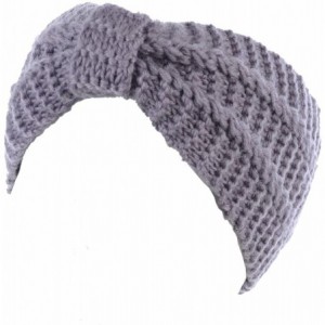 Cold Weather Headbands Womens Winter Chic Turban Bowknot/Floral Crochet Knit Headband Ear Warmer - Lt.gray - C01850ZSQZ6 $21.56