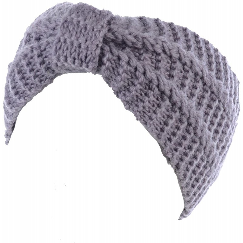 Cold Weather Headbands Womens Winter Chic Turban Bowknot/Floral Crochet Knit Headband Ear Warmer - Lt.gray - C01850ZSQZ6 $20.06