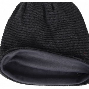 Skullies & Beanies Men Oversize Skull Slouch Beanie Large Skullcap Knit Hat - Solid-grey - CN1857O448W $24.10