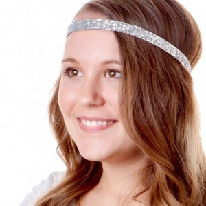 Headbands Women's Adjustable NO SLIP Skinny Bling Glitter Headband Multi 3pk (Black/Gold/Silver) - CL11OJ3IU21 $26.27