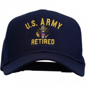 Baseball Caps US Army Retired Military Embroidered Cap - Navy - CB11TX708RD $43.87