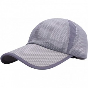 Sun Hats Unisex Mesh Tennis Cap Outdoor Anti-UV Quick Dry Adjustable Running Baseball Hat - Gray - CO18RW3NRWI $26.67