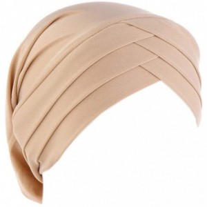 Skullies & Beanies Hijab Chemo Cancer Beanies Turbans Hats Cap Twisted Hair Cover Headwrap Turban Headwear for Women - Beige ...
