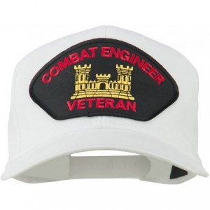 Baseball Caps Combat Engineer Veteran Military Patch Cap - White - CZ11QLMC763 $31.96