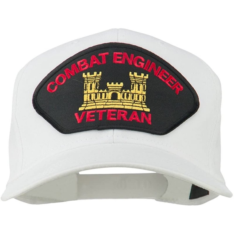 Baseball Caps Combat Engineer Veteran Military Patch Cap - White - CZ11QLMC763 $31.96