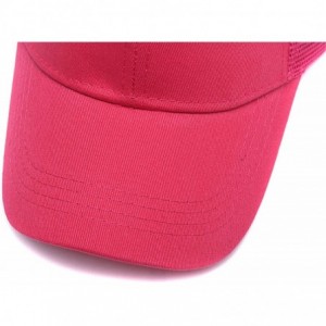 Baseball Caps Custom Embroidered Baseball Caps Ponytail Messy High Bun Hat Ponycaps Adjustable Mesh Trucker Hats - Rose Red -...