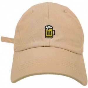 Baseball Caps Beer Style Dad Hat Washed Cotton Polo Baseball Cap - Khaki - CV187LN5YAX $38.98