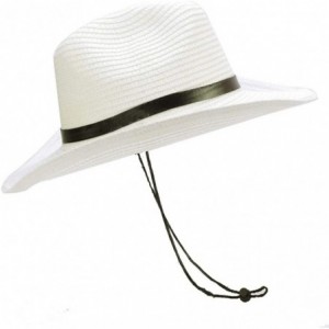 Cowboy Hats Stained Woven Straw Outback Western Cowboy Adult Sun hat - White - CF18IK3YA2S $30.58