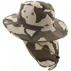 Sun Hats Boonie Bucket Hat Neck Flap Tactical Wide Brim Outdoor Military - Desert Camo - CD18COGQQ2E $26.98
