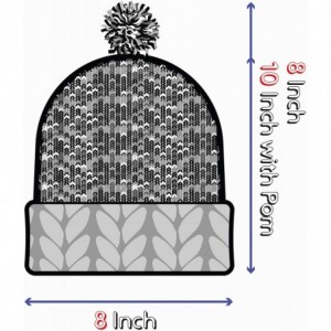Skullies & Beanies Exclusive Ribbed Knit Warm Fuzzy Thick Fleece Lined Winter Skull Beanie - Grey With Pom - C318KDDETCD $22.61