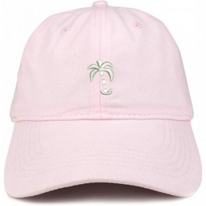 Baseball Caps Palm Tree Embroidered Soft Low Profile Adjustable Cotton Cap - Light Pink - CW185HMYYKM $34.18
