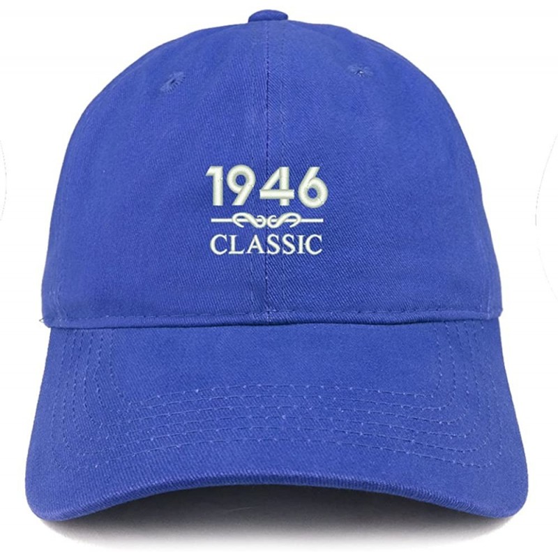 Baseball Caps Classic 1946 Embroidered Retro Soft Cotton Baseball Cap - Royal - CZ18CO7I788 $31.70