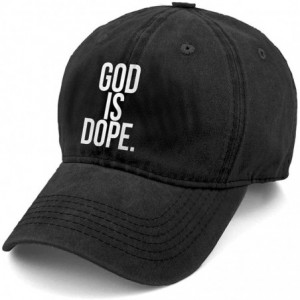 Baseball Caps God is Dope New Men and Women Adult Comfort Adjustable Denim Hat Truck Baseball Cap - Black - CJ18M676643 $26.80