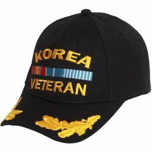Sun Hats Military - Korea Veteran Adjustable Hat with Wing Embroidery - Black - CX11FB29J2T $22.86
