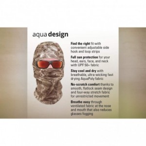 Balaclavas Aqua Design - Cool Weather Mens Face Mask UPF50+ Sun Wind Helmet Liner Balaclava - Black Water - CO120QJSL4D $43.76