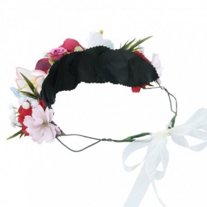 Headbands Flower Crown Bohemian Floral Headdress - Female Flower Headband Hair Wreath Wedding Hair Accessories (Red) - CL18CA...