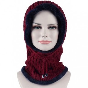 Balaclavas Warmer Balaclava Knit Thicken Fleece Lined Hat Windproof Winter Outdoor Ski Neck Warmer - Style 1-red - CM18KOMIXI...