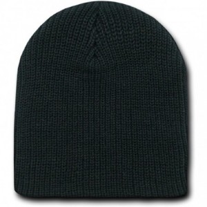 Skullies & Beanies DECKY BLACK SHORT WATCH CAP BEANIE SKI CAP CAPS HAT HATS UNCUFFED - C8112HCUKM9 $19.87
