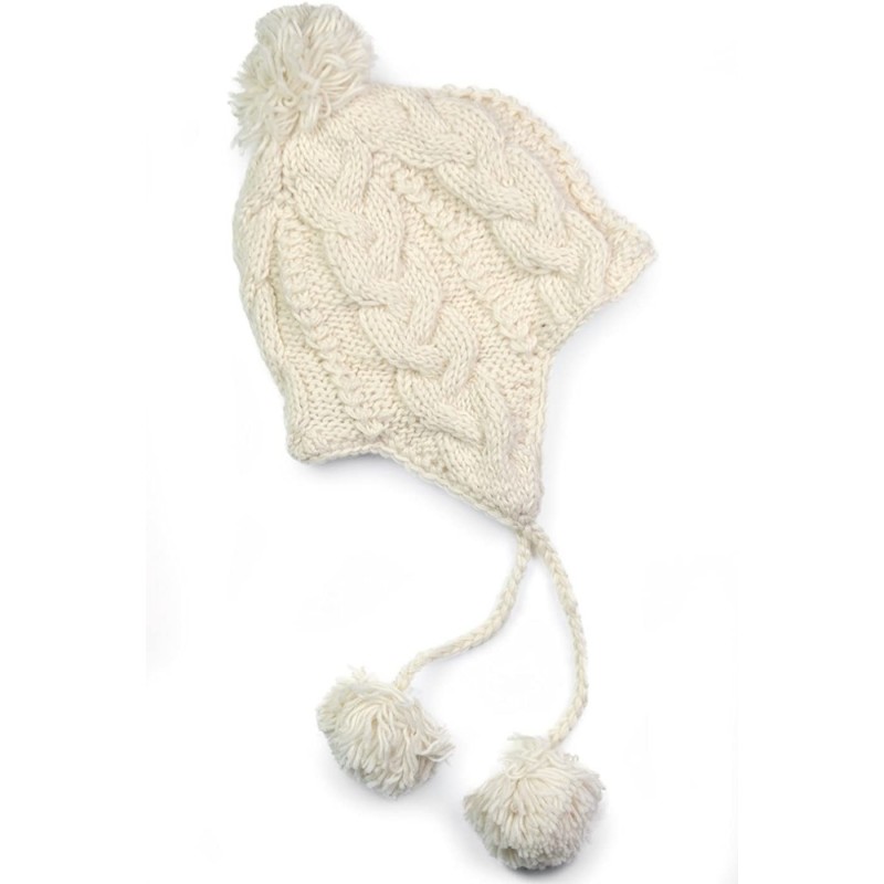 Skullies & Beanies TCG Women's Cable Hand Knit Wool Sherpa Hat - CD11PVF8ULH $39.91