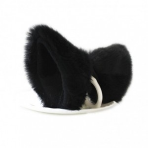 Headbands Cat Long Fur Ears Hair Clip Headwear Headband Cosplay Halloween Costume Orecchiette(Black with Black inside) - CR12...