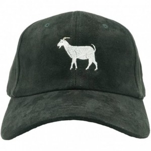 Baseball Caps Nissi Goat Dad Hat - Black Suede - CS189ITOD8H $37.79
