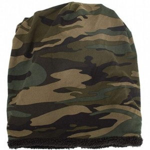 Cowboy Hats Women and Men Winter Warm Hats Baggy Camouflage Crochet Hats Wool Ski Beanie Skull Caps - Army Green - CN18LL3MED...