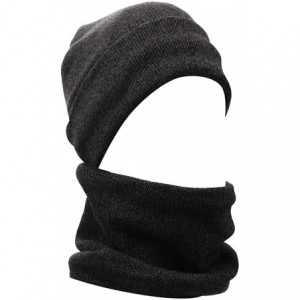Balaclavas Mens Winter 3 Pieces Set Scarf Skull Beanie Hat Cap Touch Screen Gloves Mittens - Dark Gray - CC18M3R0XT6 $26.60