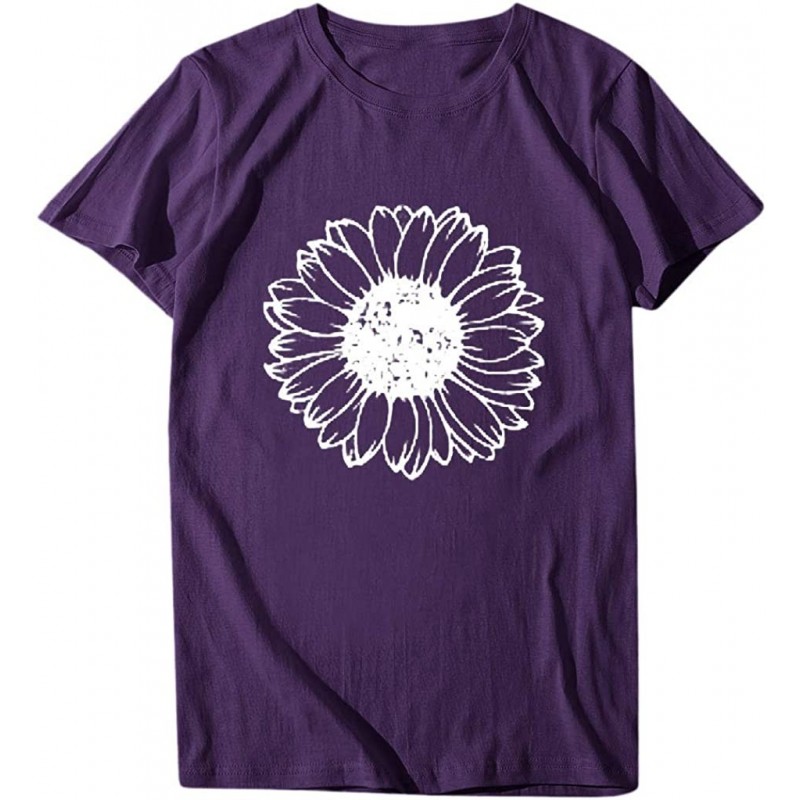 Balaclavas Womens Tops Sleeve Selinora Graphic - Purple 04 - CI198Y077QC $17.57