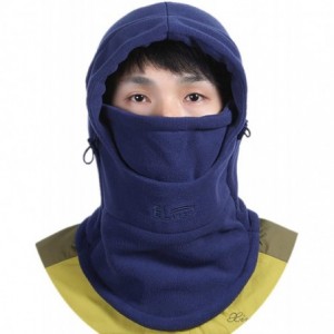 Balaclavas Balaclava Face Mask for Cold Weather Fleece Ski Mask Neck Warmer - Thicken - Navy Blue - C418MGAHAO0 $23.28