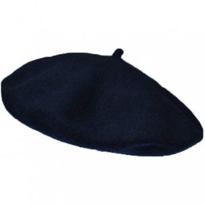 Berets Girls&Boys French Style Wool Beret Kids Hat - Navy Blue - CL18E7NZNOY $18.33