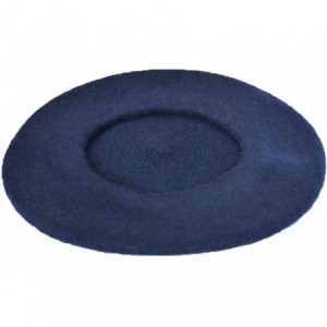 Berets Girls&Boys French Style Wool Beret Kids Hat - Navy Blue - CL18E7NZNOY $18.33