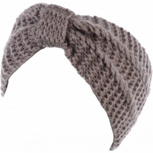 Cold Weather Headbands Womens Winter Chic Turban Bowknot/Floral Crochet Knit Headband Ear Warmer - Taupe - C61850YYCGW $18.29