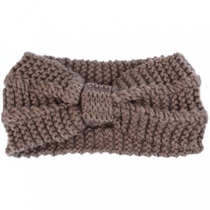 Cold Weather Headbands Womens Winter Chic Turban Bowknot/Floral Crochet Knit Headband Ear Warmer - Taupe - C61850YYCGW $21.01
