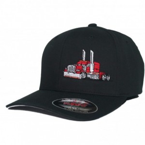 Baseball Caps Trucker Truck Hat Big Rig Cap Flexfit - Red - CI185NA8C9U $45.76