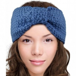 Headbands Women's Winter Knit Headband - Bow - Blue - CW12O67WNGX $23.43